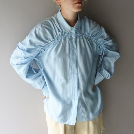 Gather sleeve L/S shirt