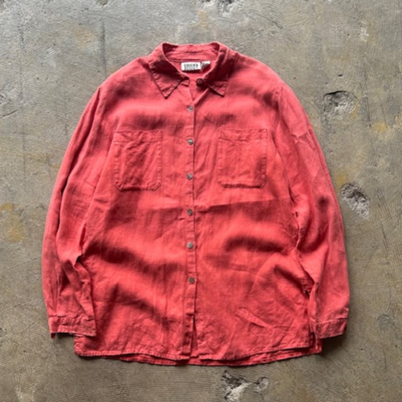 90s CHICO’S Design リネンレーヨン　ミリタリーシャツジャケット 90s CHICO'S Design リネンレーヨン ミリタリーシャツジャケット