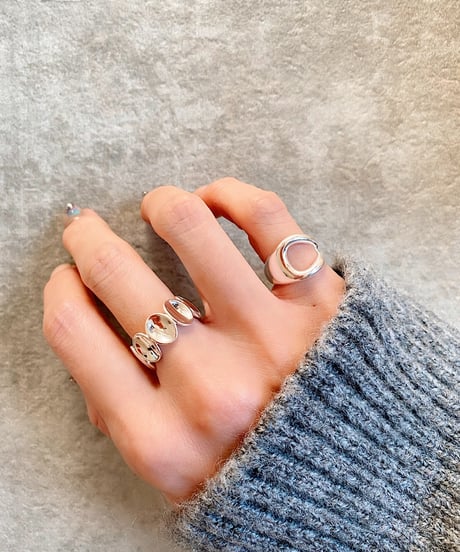 cave silver ring J404