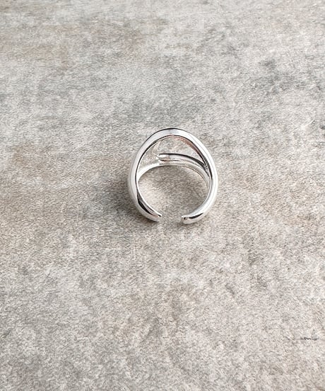 cave silver ring J404