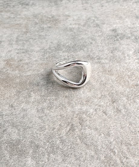 cave silver ring J404