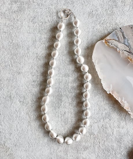 silver ball necklace C511