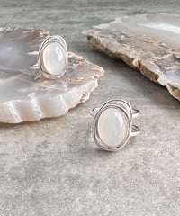 agate silver ring J403