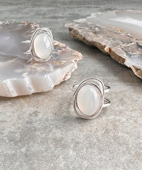 agate silver ring J403