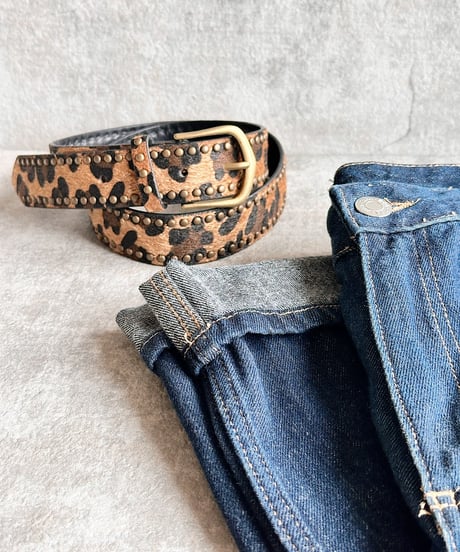 leopard studded belt C611