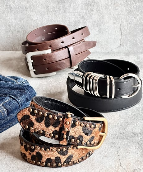 leopard studded belt C611