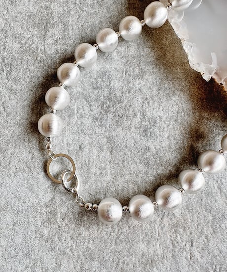 silver ball necklace C511