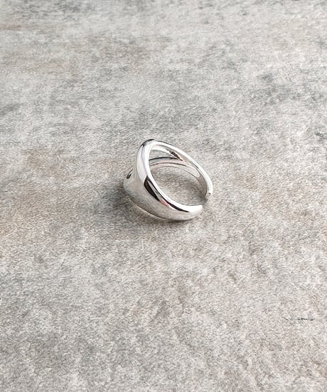 cave silver ring J404