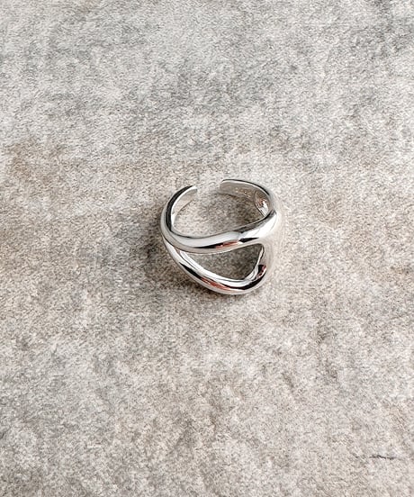cave silver ring J404