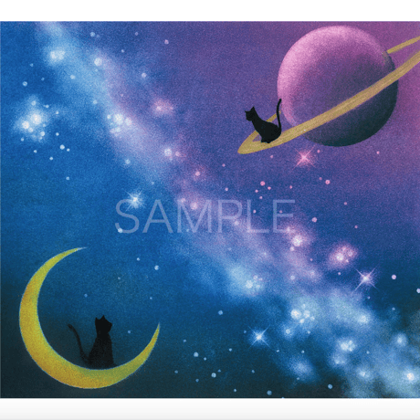 Pastel Art『宇宙と猫/Space and cat』