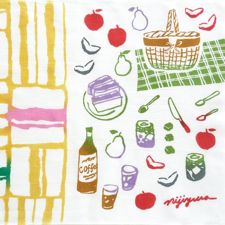 手ぬぐい｜【ナカニ染工場60th企画】picnic check2026限定色