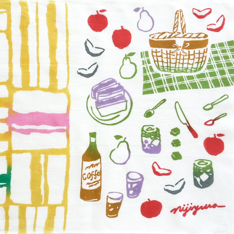 手ぬぐい｜【ナカニ染工場60th企画】picnic check2026限定色