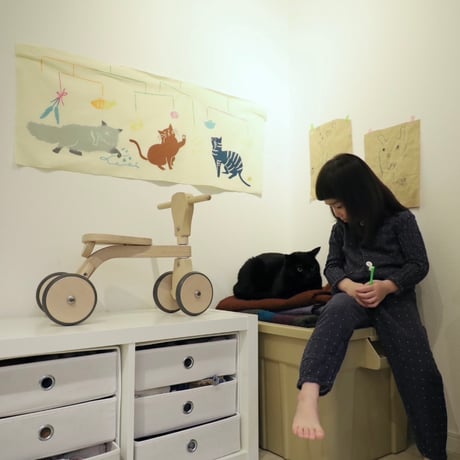 手ぬぐい｜猫とモビール