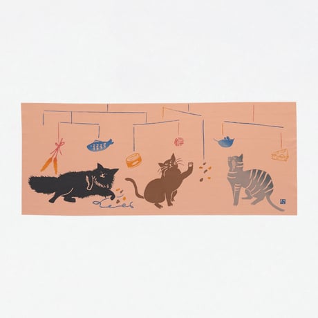 手ぬぐい｜猫とモビール