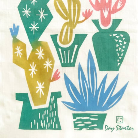 手ぬぐい｜鉢植えのサボテン〔everyday60tenugui〕