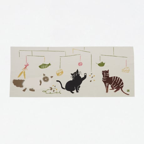 手ぬぐい｜猫とモビール