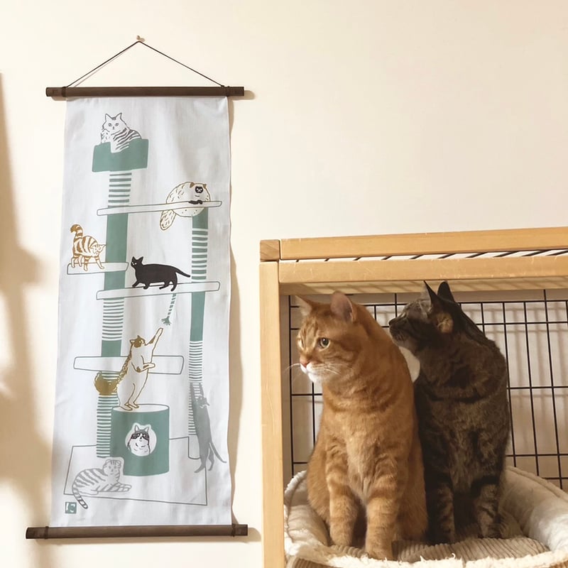 手ぬぐい｜cat tower | 手ぬぐい専門店にじゆら ONLINE‐SHOP