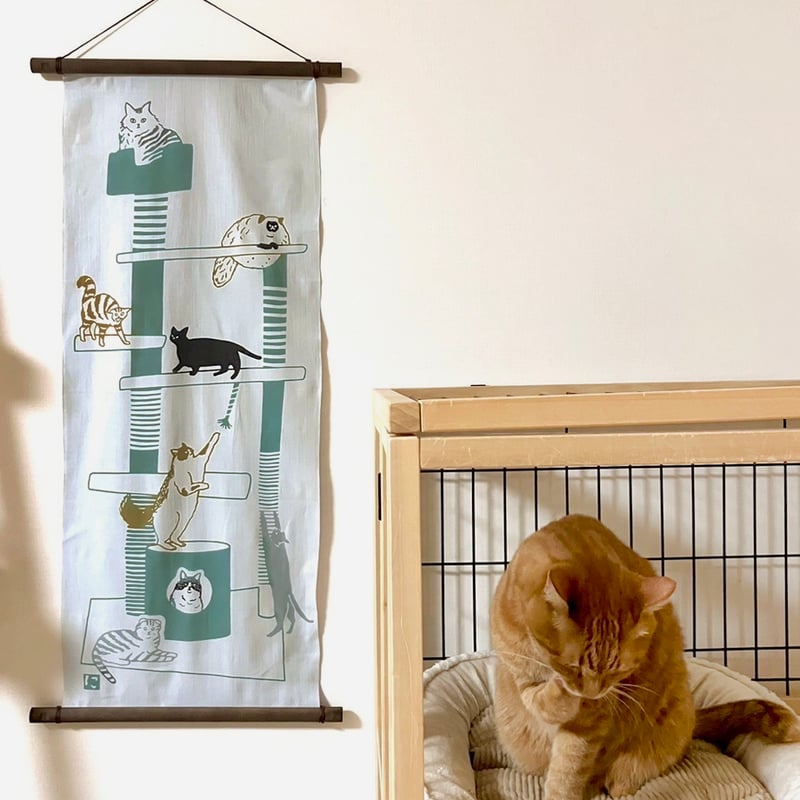 ぬゆページ 手ぬぐい｜cat tower | 手ぬぐい専門店にじゆら ONLINE‐SHOP