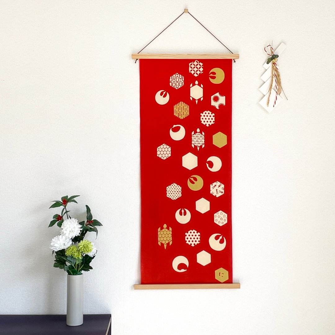 手ぬぐい｜寿文様 赤 | 手ぬぐい専門店にじゆら ONLINE‐SHOP