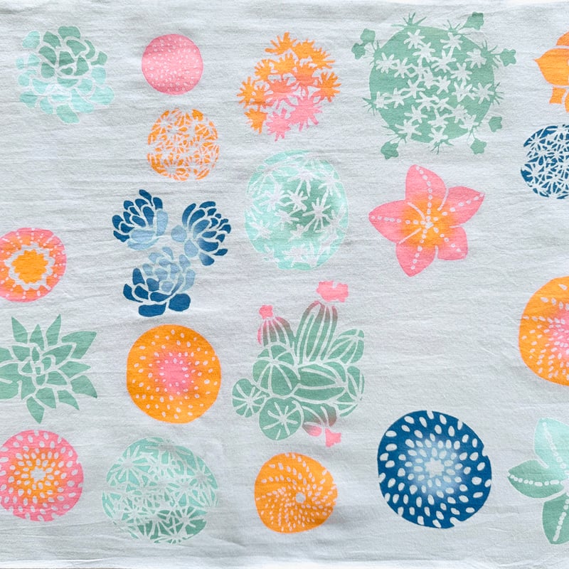 手ぬぐい｜【ナカニ染工場60th企画】plant flowers2026限定色