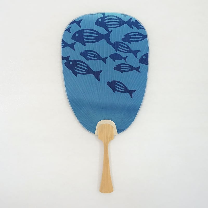 Reカタチ｜京うちわ 紺碧の海－Maldives－ | 手ぬぐい専門店にじ