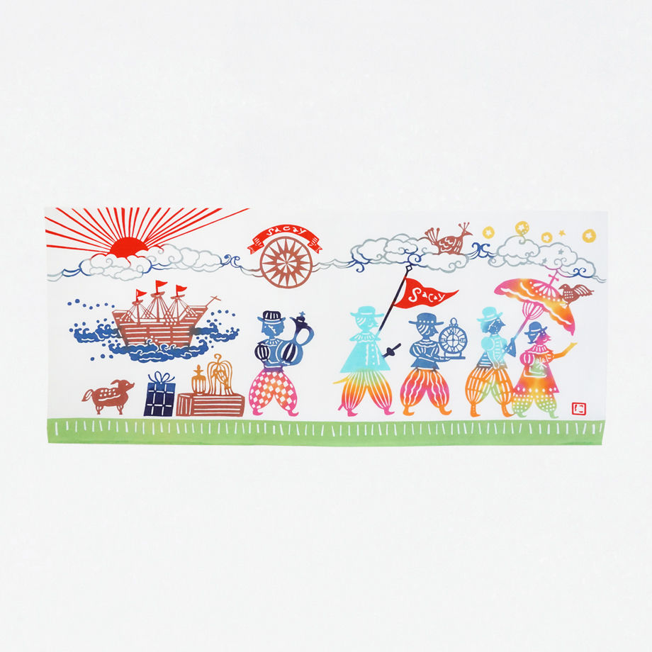 アンティークさゆり染め✖️ステンシル 手染めクシュクシュガーゼさゆり染め68