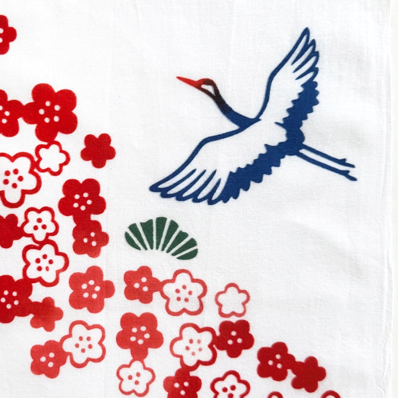 手ぬぐい｜初咲き梅とダイヤモンド富士 | 手ぬぐい専門店にじゆら