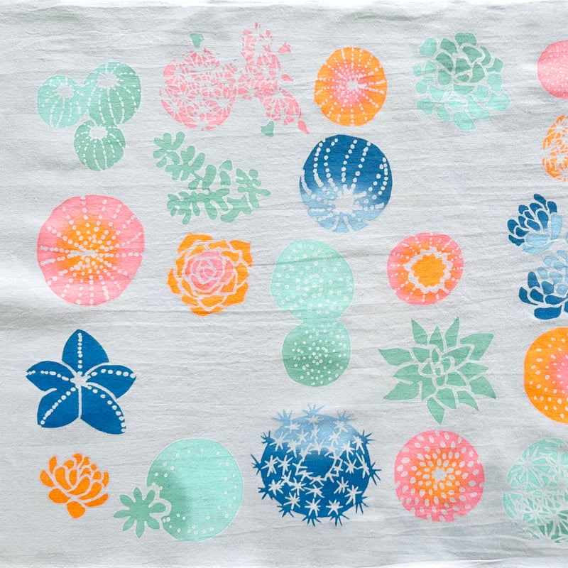 手ぬぐい｜【ナカニ染工場60th企画】plant flowers2026限定色