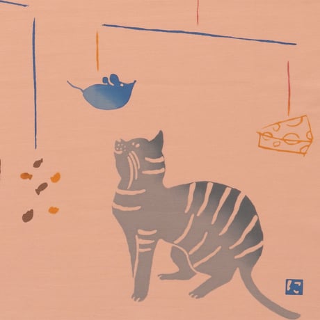 手ぬぐい｜猫とモビール
