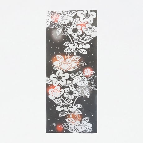 手ぬぐい｜冬 つばき