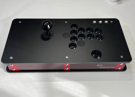 【当日～翌々日発送　夏季限定カラー　PC･PS5等対応アケコン/11ボタン仕様】AFG-コントローラーtype-alpha+　レバータイプ24φボタン