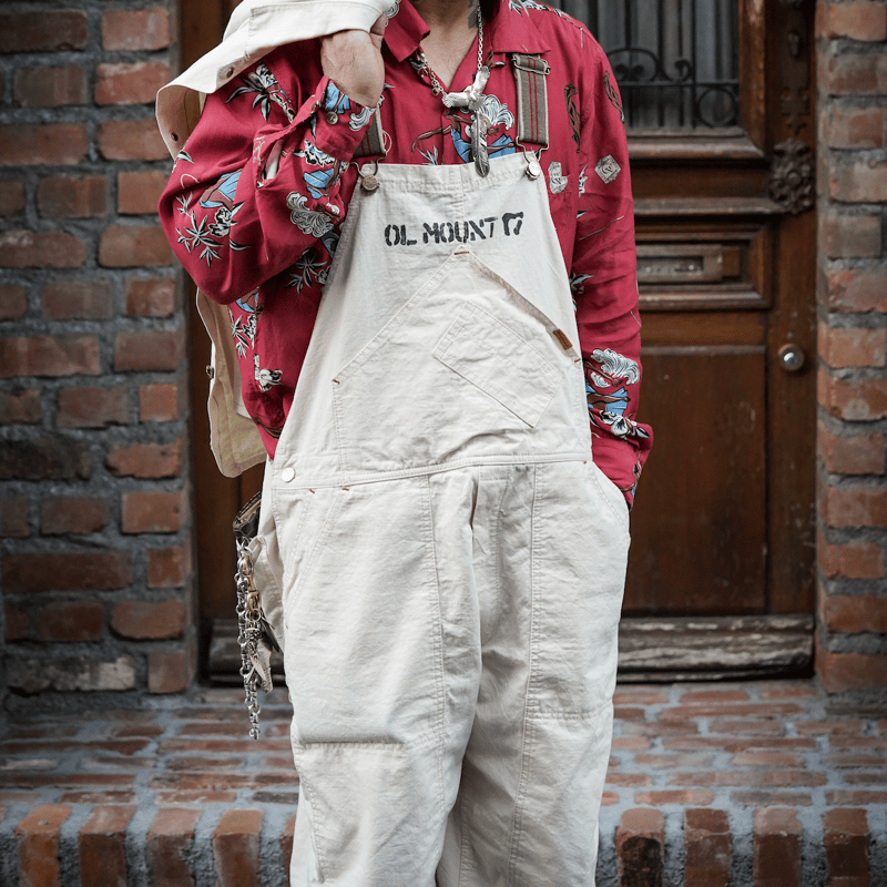 オーバーサイズ！！ミリタリー  ステンシル　オーバーオール ⚫︎ミリタリー ステンシル オーバーオール