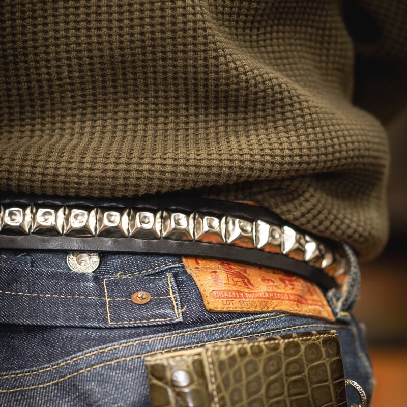 VINTAGE STYLE STUDS BELTスタッズベルト Vintage Style Leather Studs Belt/ヴィンテージスタイルレザー