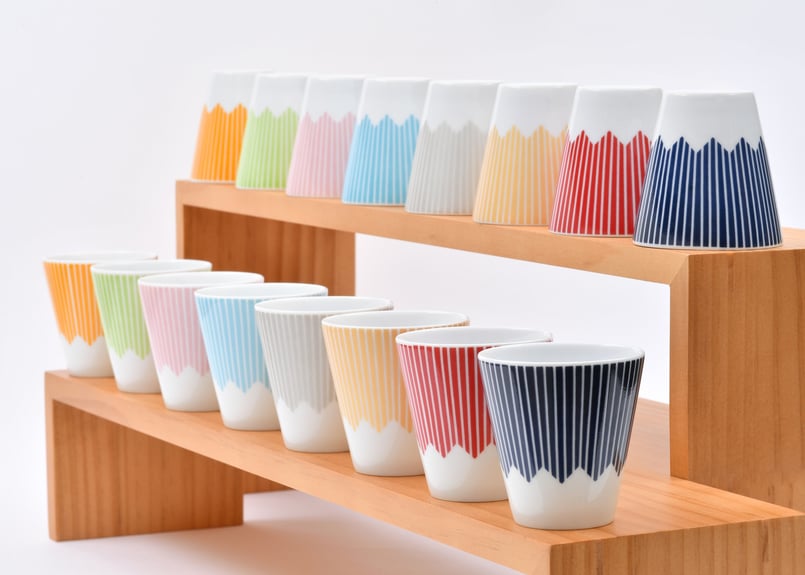 富士山モチーフ カップ（H） 水色 ／ Mt.FUJI MOTIF CUP (H) PALE