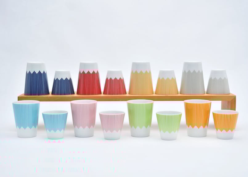 富士山モチーフ カップ（HL） 専用GIFT BOX入り 2個セット ／ Mt