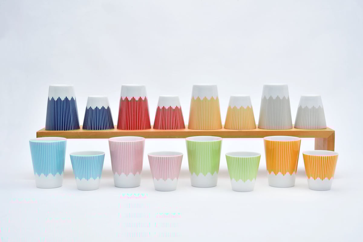 富士山モチーフ カップ（HL） 専用GIFT BOX入り 2個セット ／ Mt