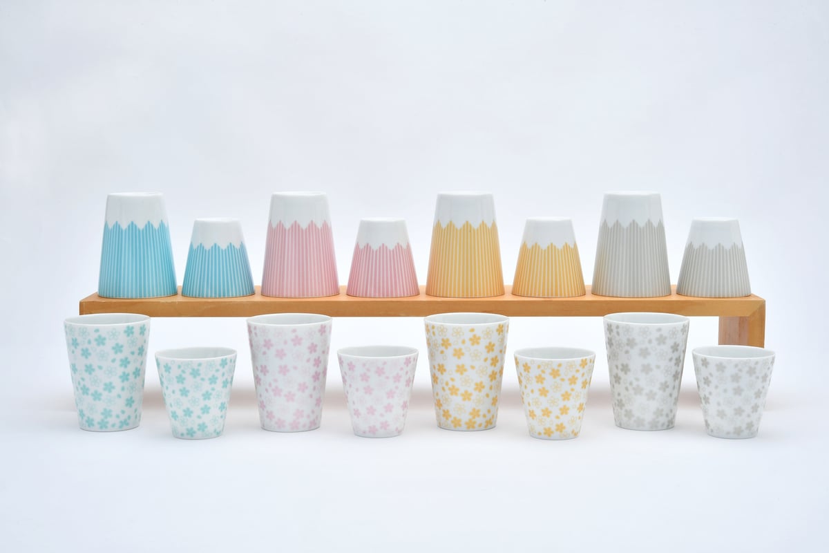 桜モチーフ カップ（HL） 水色 ／ CHERRY BLOSSOM MOTIF CUP (HL