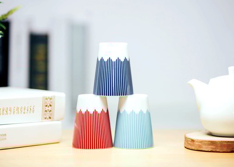 富士山モチーフ カップ（HL） 専用GIFT BOX入り 2個セット ／ Mt