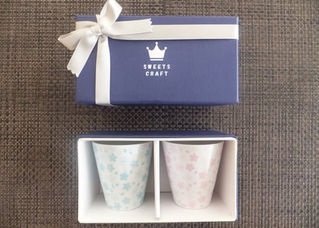 桜モチーフ　カップ（Ｈ）　専用GIFT BOX入り　２個セット　／　CHERRY BLOSSOM MOTIF CUP (H)  2 pcs. SET
