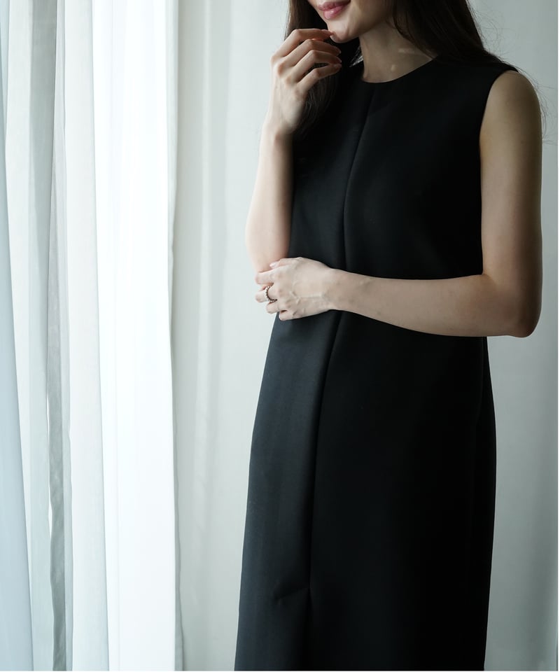 試着のみ】KEINARITA Silk Wool Vent Dress