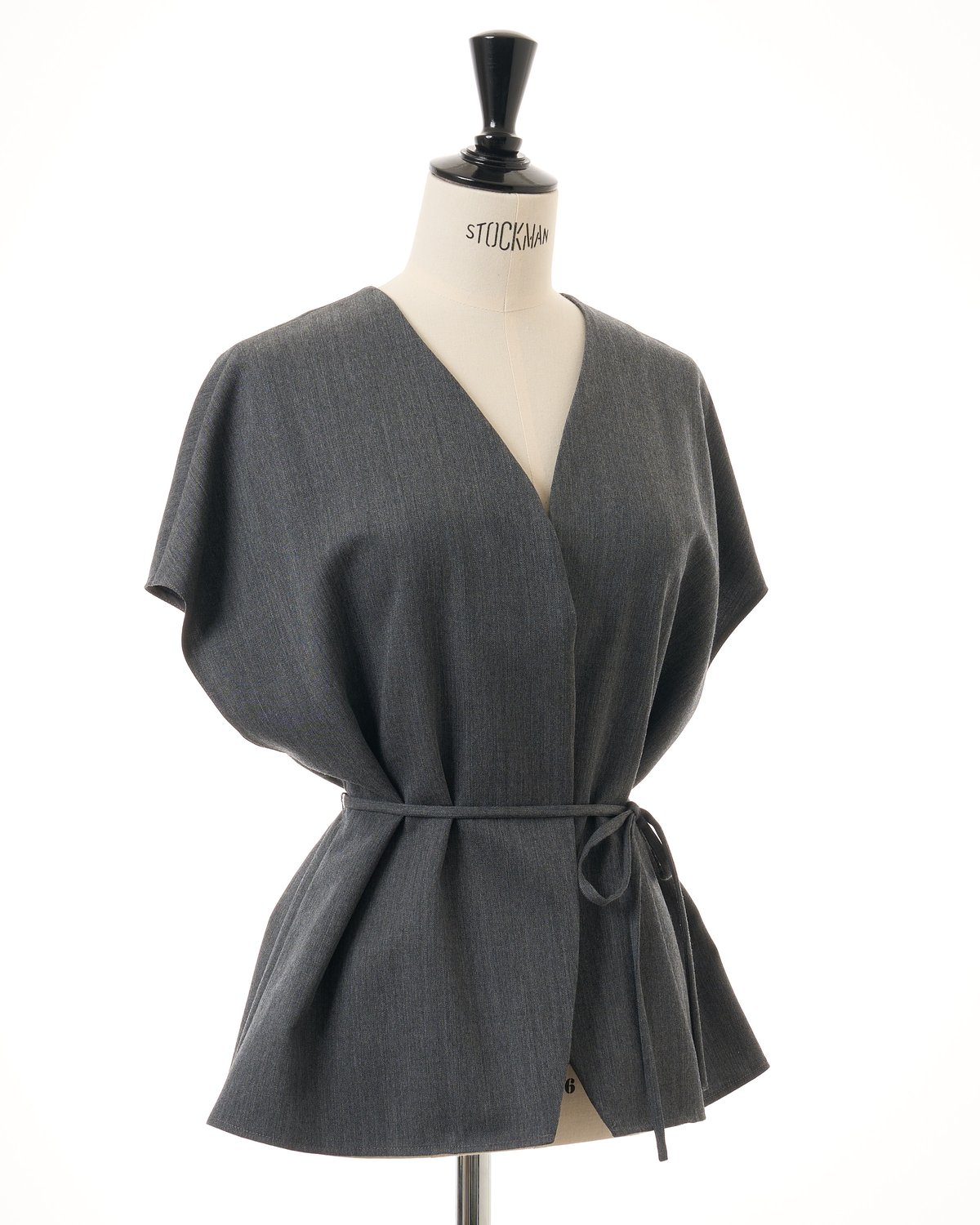 新品✨完売品　KEINA RITA / Collared Blouse GRAY Waist Ribbon Top | KEINA RITA OFFICIAL ONLINE S
