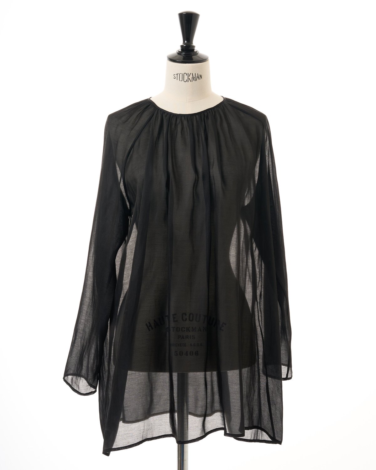 美品　KEINA RITA ブラウス　パフスリーブ　シルク混　ネイビー　38 美品 KEINA RITA ブラウス パフスリーブ シルク混 ネイビー 38