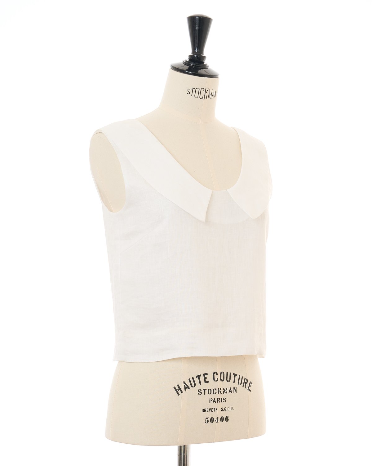 KEINA RITA ケイナリタ Sleeveless Topノースリーブ白36 Collared Blouse | KEINA RITA OFFICIAL ONLINE STORE