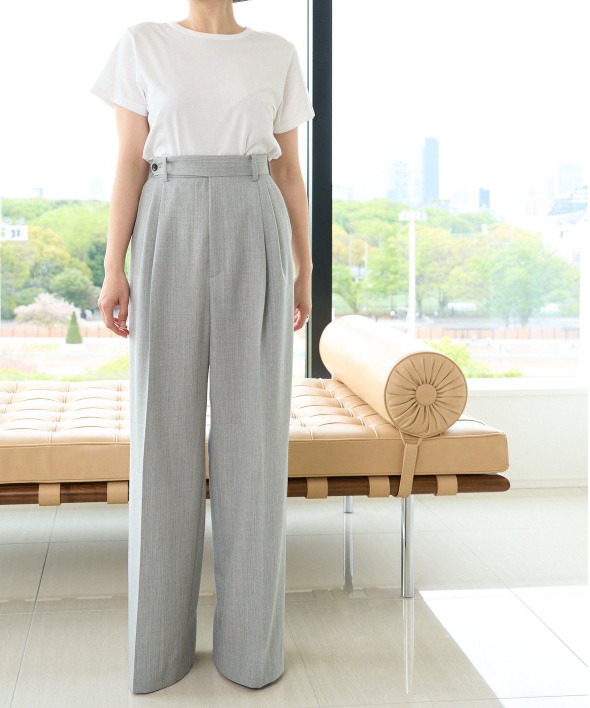 BELTED TROUSERS in Gray | KEINA RITA OFFICIAL O