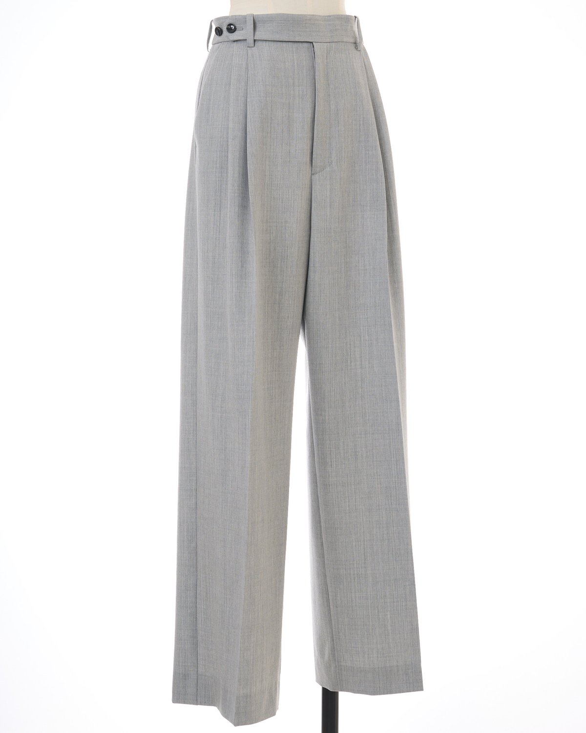 Belted W Tuck Wide Pants in Gray | KEINA RITA O
