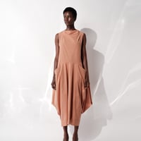 DK29-02-D05／Ny/C Luster Poplin Sleeveless Dress／2COLORS