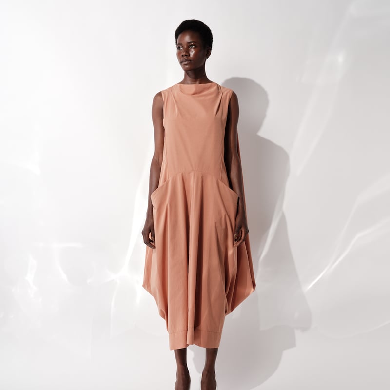 odor ash sleeveless トップス 韓国 シズニルック DK29-02-D05／Ny/C Luster Poplin Sleeveless Dress