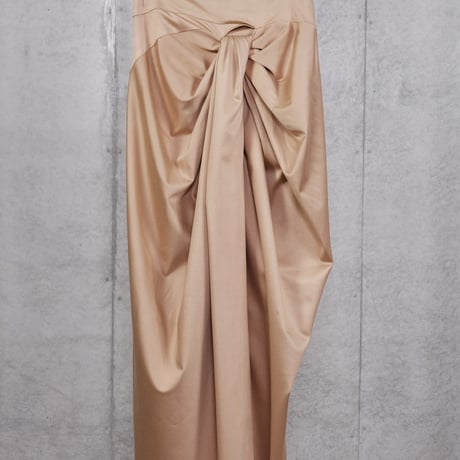 DK30-05A/B-S01／BONOTTO Liquid Wool Satin / Acetate Double Satin Twisted Long Skirt／3COLORS