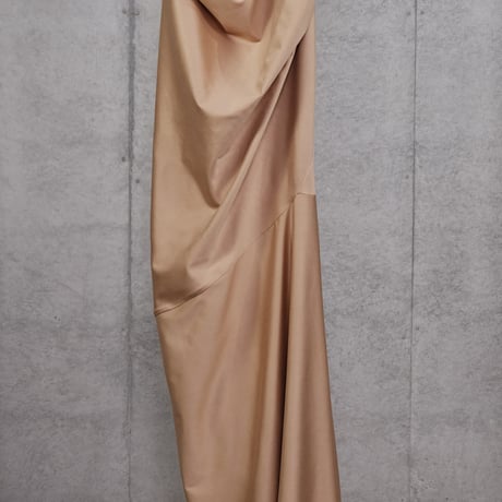 DK30-05A/B-D02／BONOTTO Liquid Wool Satin / Acetate Double Satin One-shoulder Dress／3COLORS
