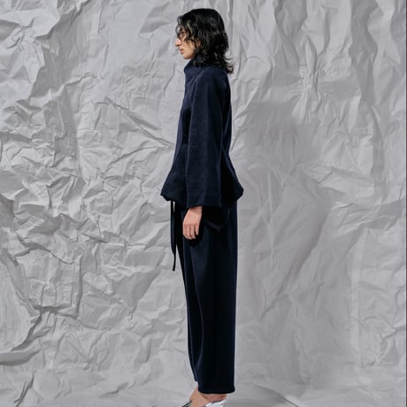 DK28-CS03-J06／Double-Faced Shaggy Wool Highneck Jacket／2COLORS